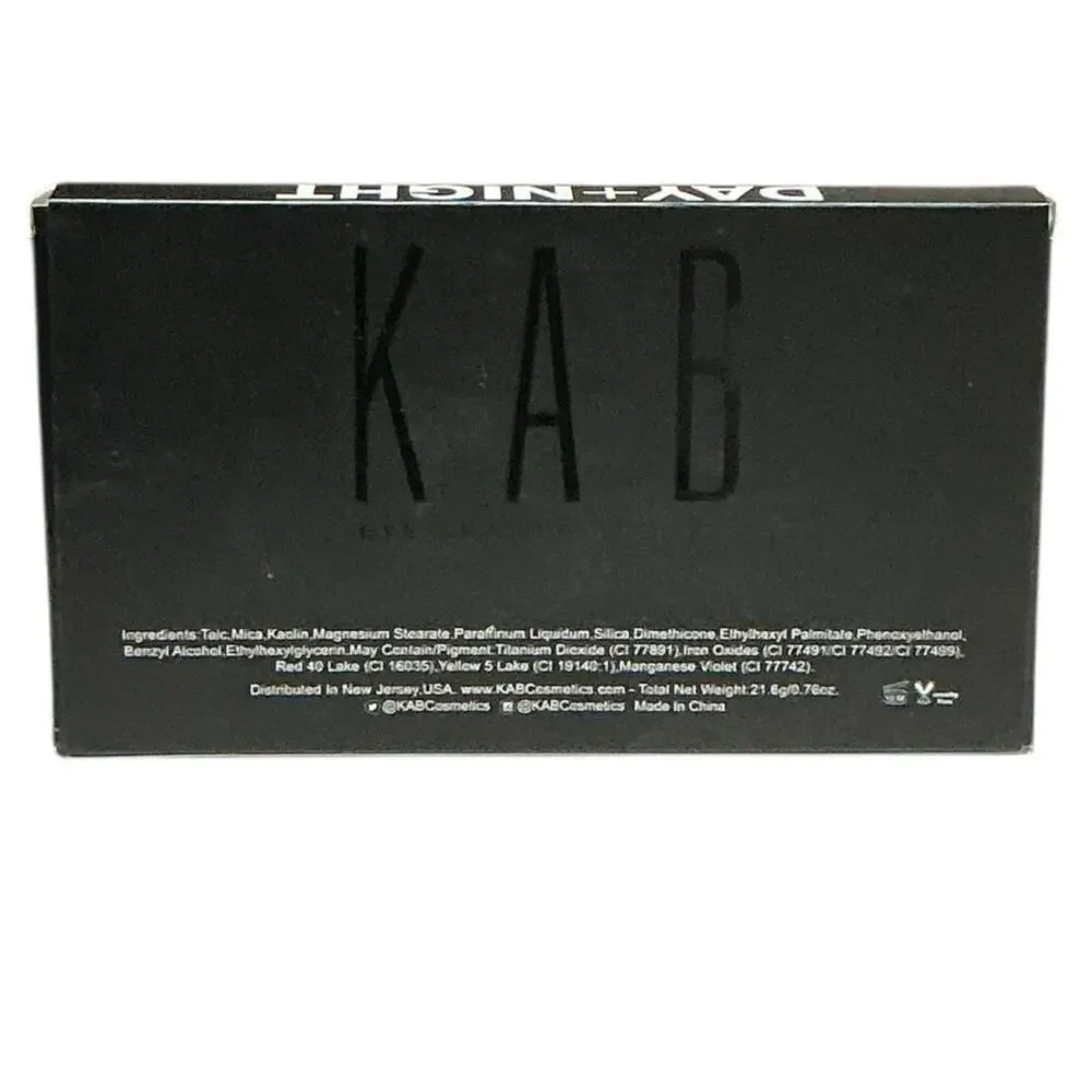 KAB Cosmetics Day + Night Eyeshadow Palette Neutral & Glam Tones Brand New